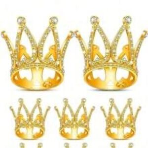 12pcs Mini Faux Pearl Beaded Crown Shaped Toppers